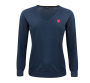 Merino Genser V-hals - Dame Marine