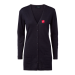 Lang Cardigan Ull Dame Svart