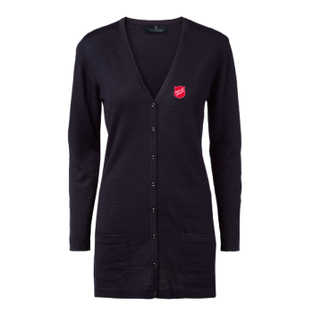 Lang Cardigan Ull - Dame Marine