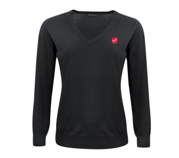 Merino Genser V-hals - Dame Svart