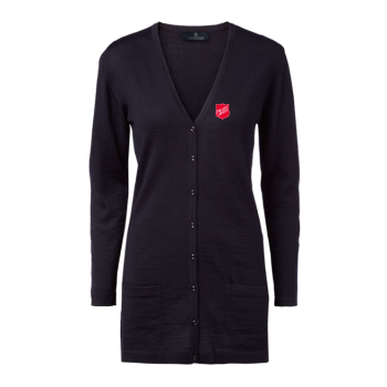 Lang Cardigan Ull Dame Svart
